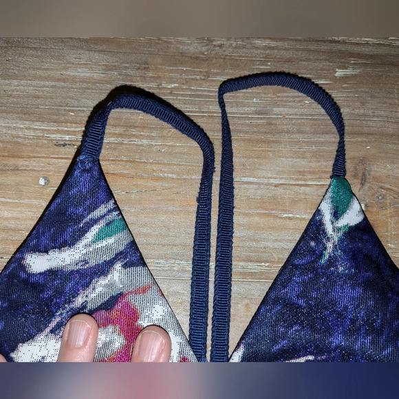 Phoebe by Kay Unger - Blue Floral Silk Bamboo Organza Gown size 2 - Picture 10 of 15